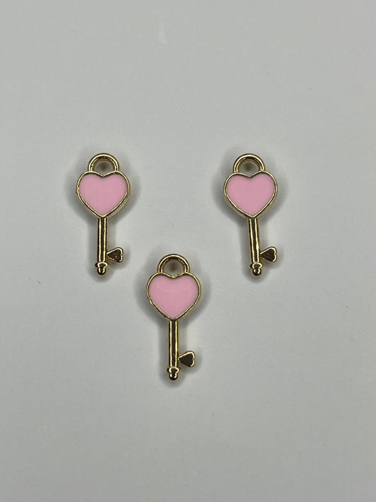 Key charm (pink)