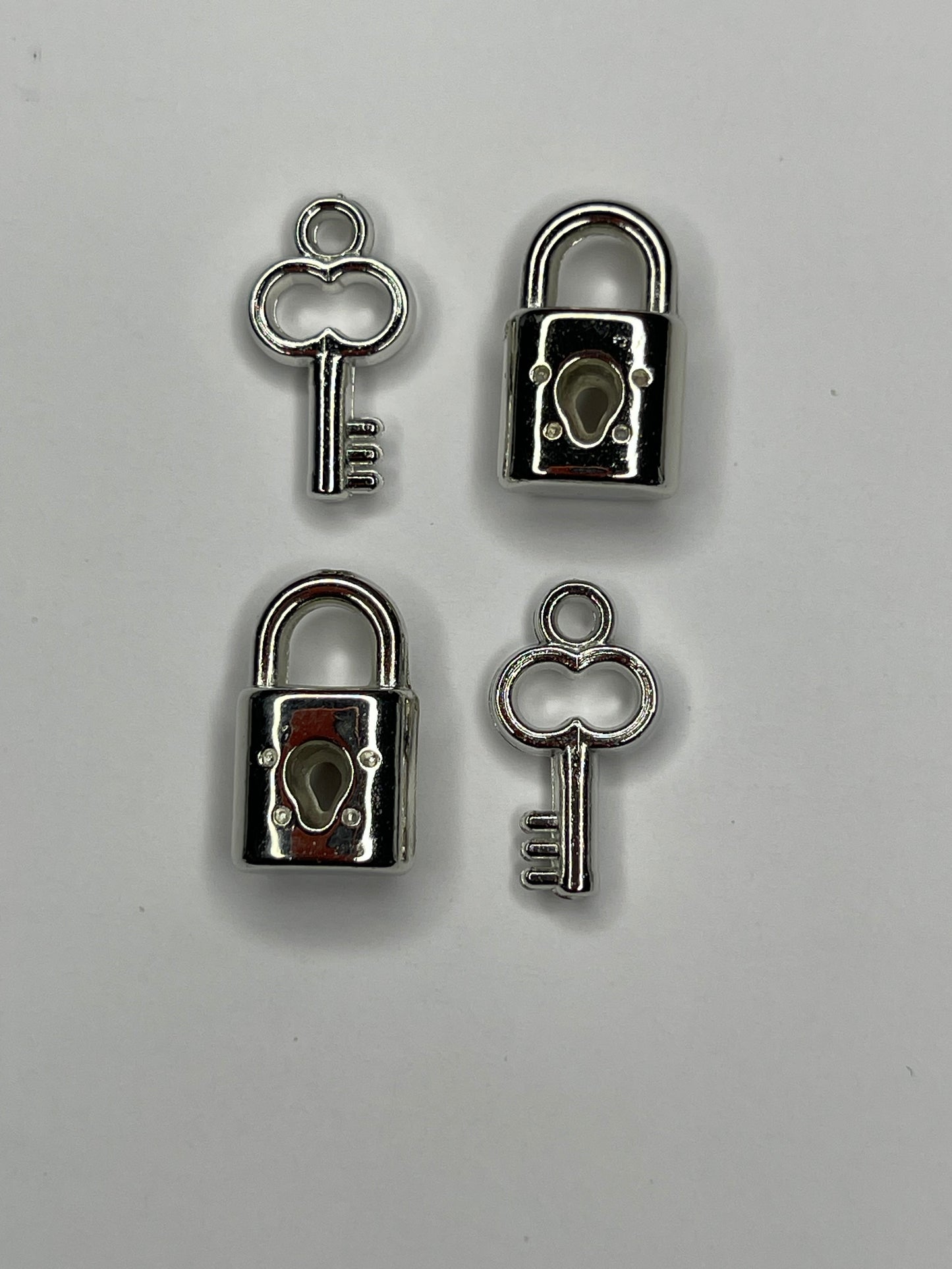 Lock with key charm (silver)