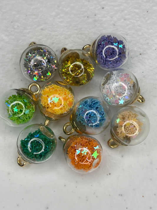 Glitter ball charm