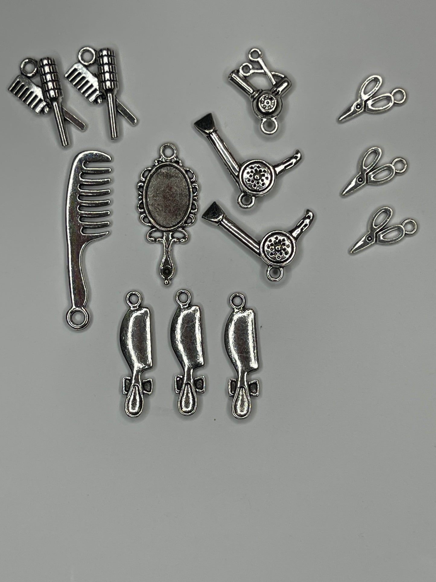 Hair dresser charms (silver)